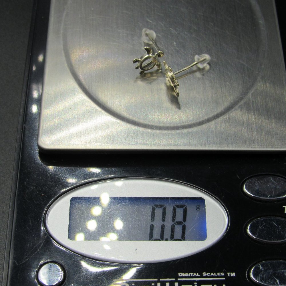 Sterling Silver Small Simple Turtle Stud Earrings… - image 7